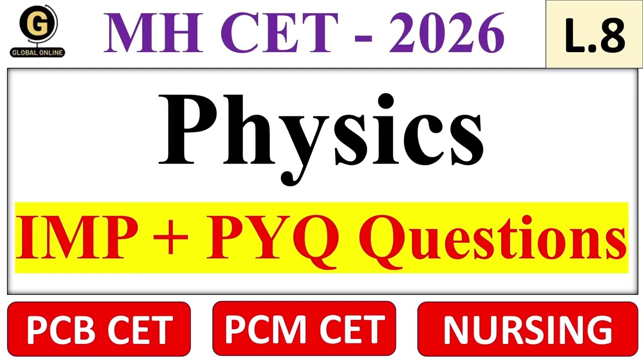 Most Important MCQs of Physics for MH Nursing CET 2026 | Part 8 | Nursing CET 2026 | Physics MCQ's