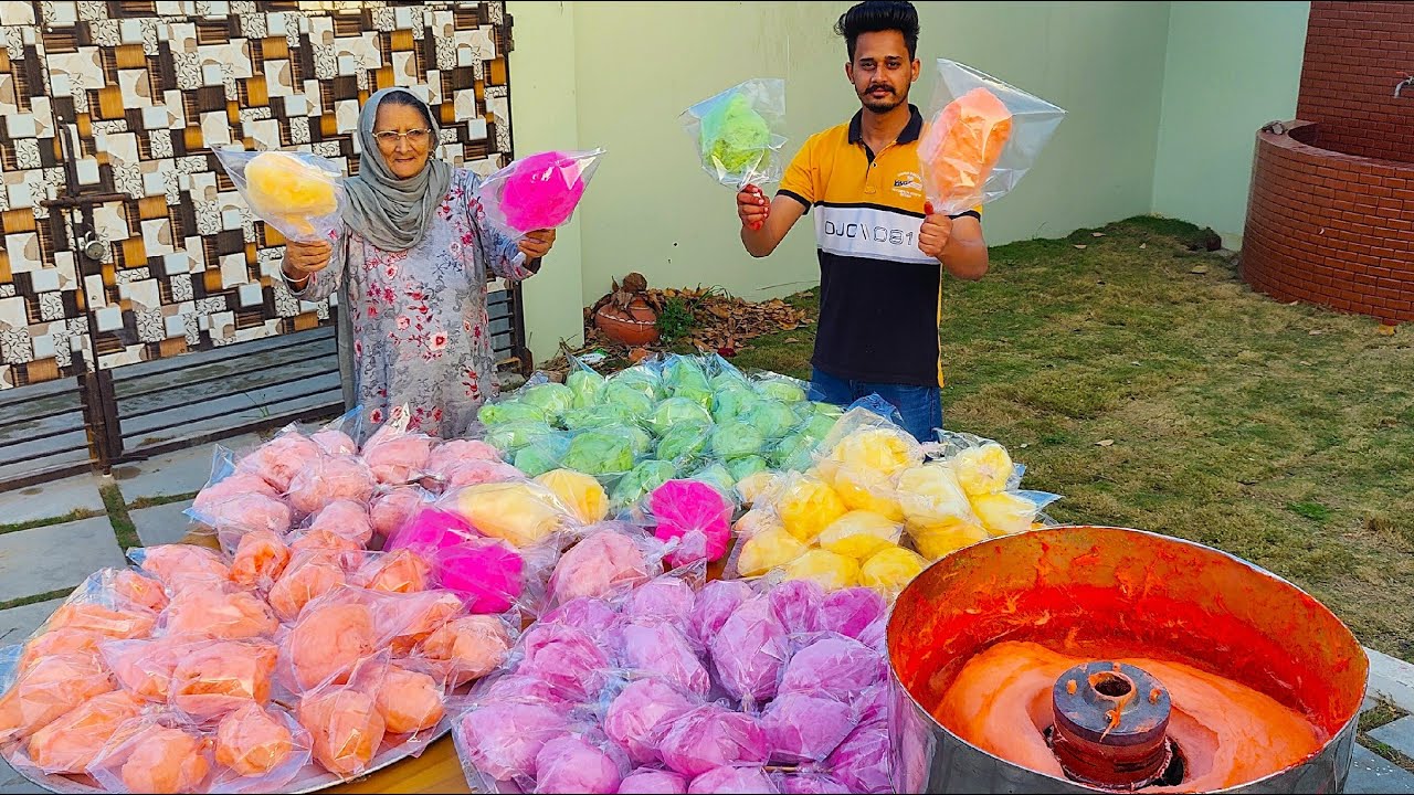 Cotton Candy Making | Indian Street Style Cotton Candy | Candy Closs | Colorfull Candy