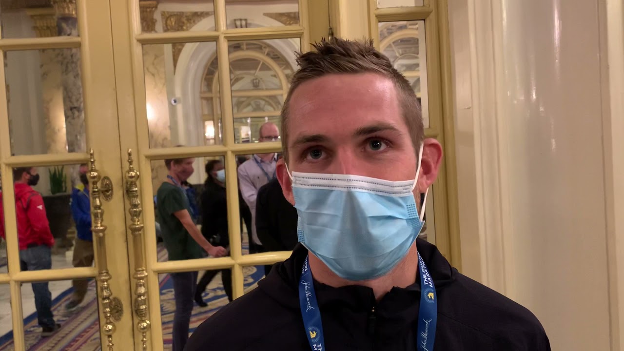 CJ Albertson after leading the first 20 miles of 2021 Boston Marathon