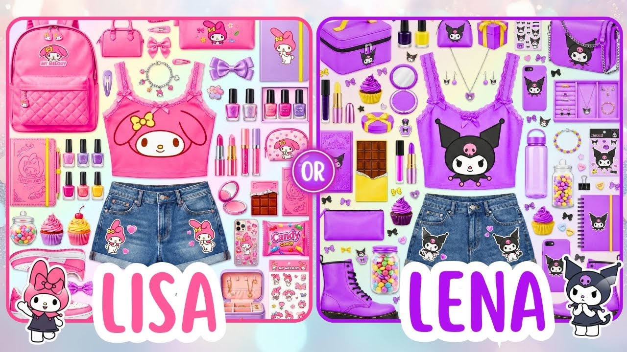 Lisa or Lena My Melody vs Korumi 💗🎁💜 #random #cute #fypジ #lena #lisa #lisaandlena #lisaorlena