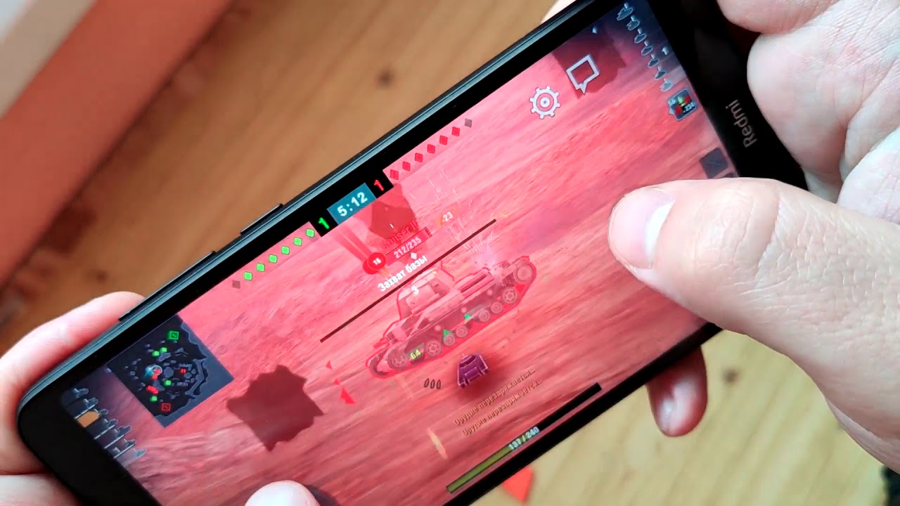 Xiaomi Redmi 7A and World of Tanks. 60 fps, play and check battery