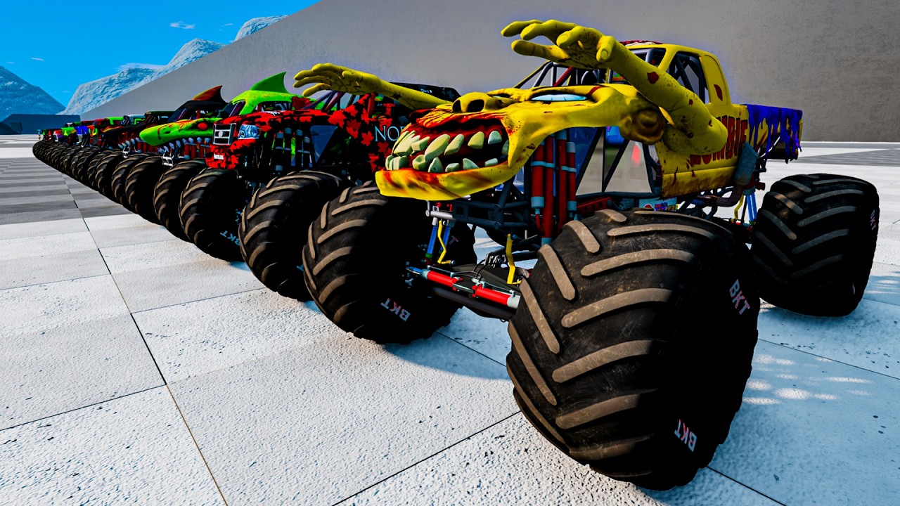 Epic High Speed monster trucks jumps stunt & crashes #06 | BeamNG Drive