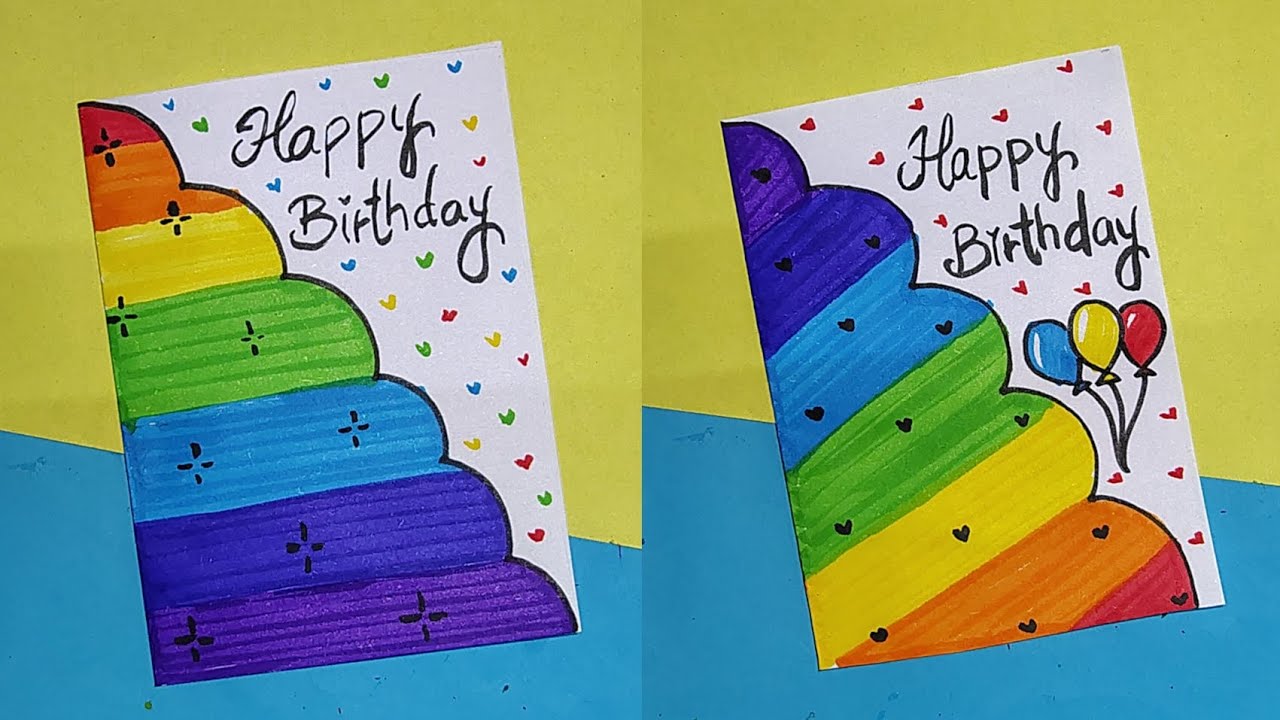 2 Easy And Beautiful Birthday Card Idea/How to make birthday card with paper/Handmade greeting card