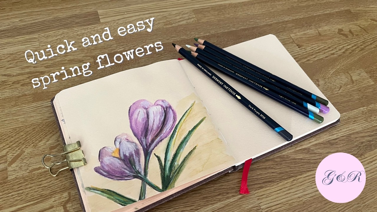 How to Draw Spring Flowers with Inktense Pencils (Relaxing Art Tutorial)