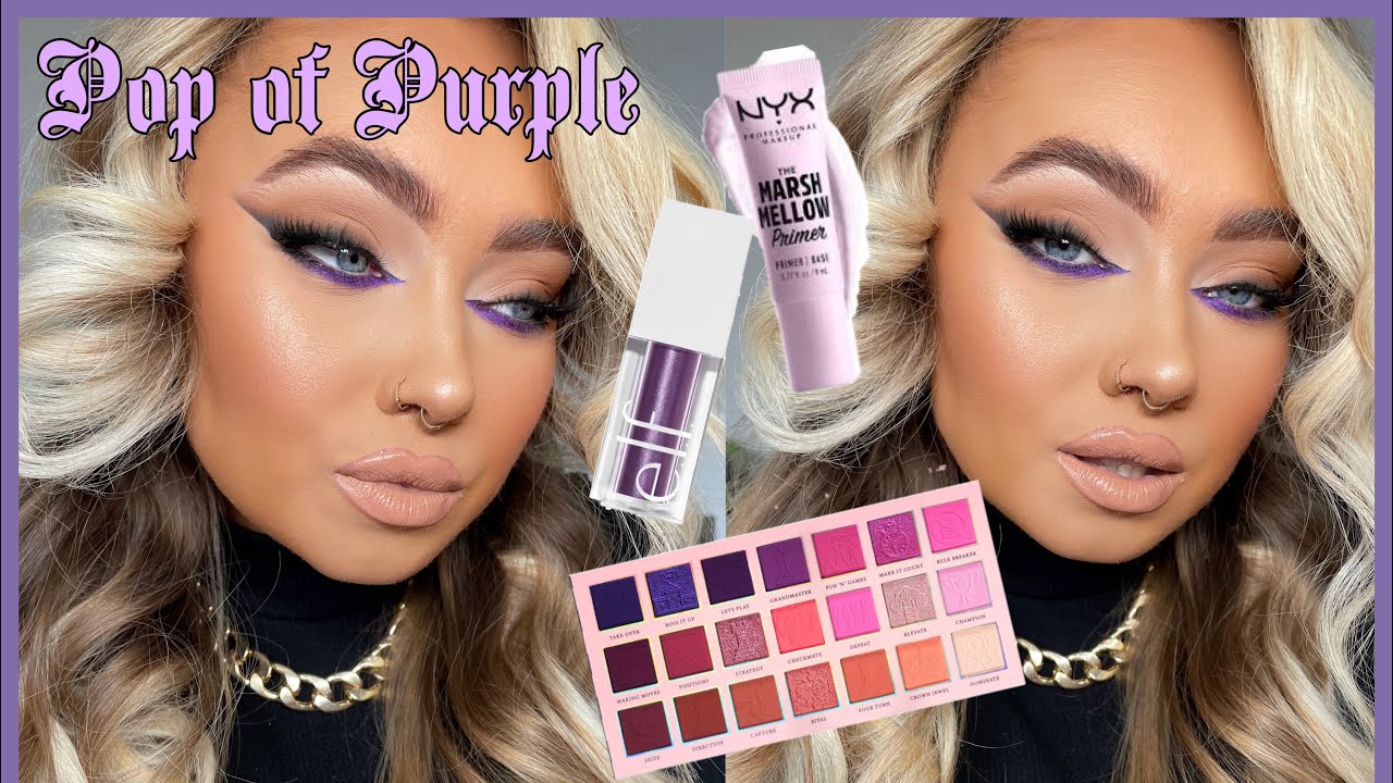 POP OF PURPLE 💜 Grwm | Smokey Winged Liner