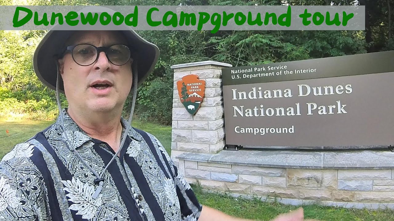 Dunewood Campground at Indiana Dunes National Seashore, Full walking tour showing every campsite