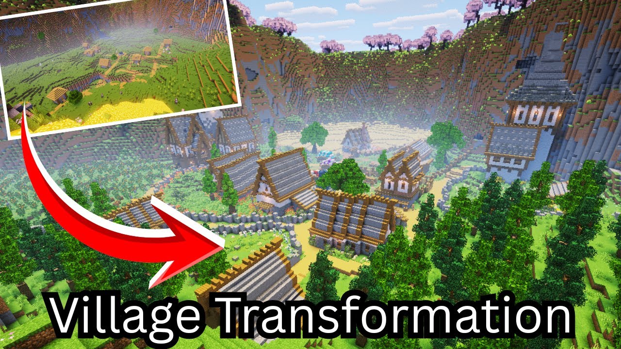 Transforming a Village in Minecraft - Full Time-Lapse