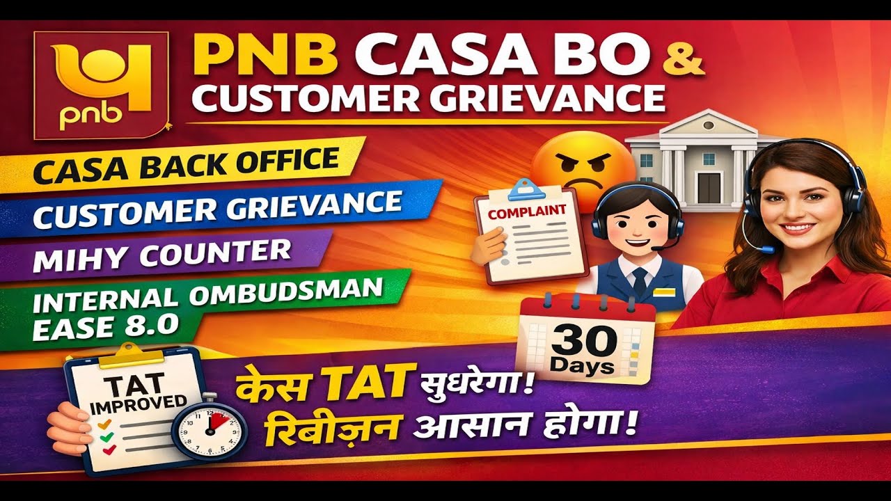 1️⃣ PNB Customer Service & Grievance Redressal – Complete Exam Notes | CASA BO | EASE 8.0
