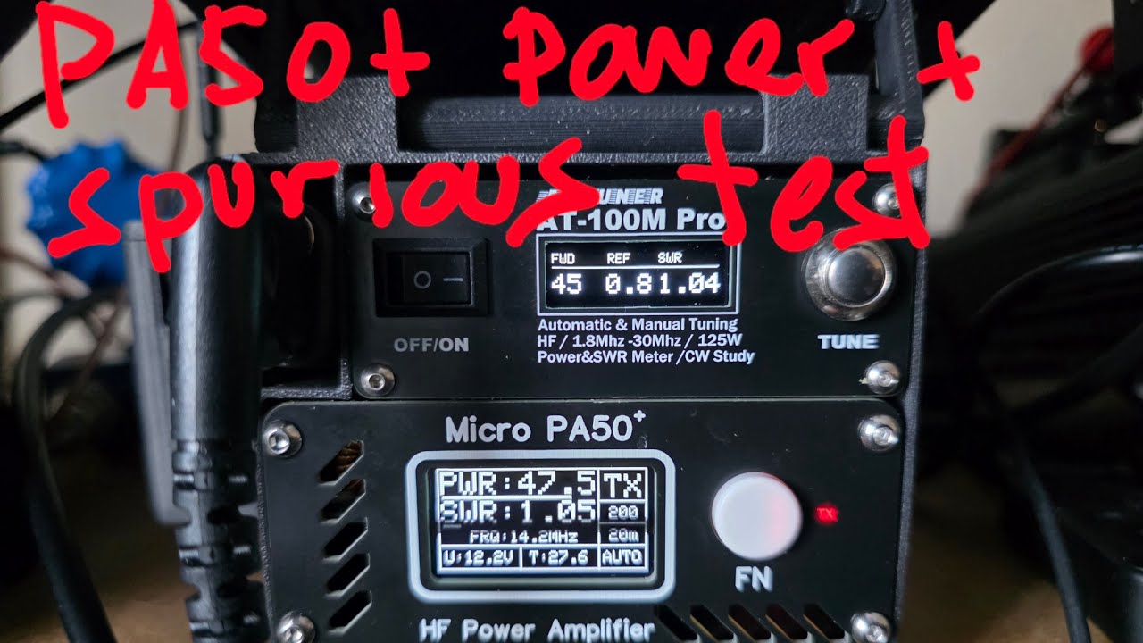 Micro PA50+ HF Amplifier Power and spurious test.