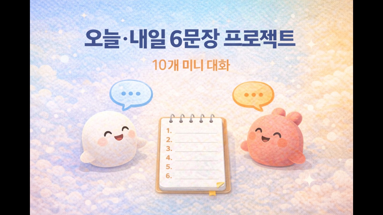 몽티어 입문서 10과｜미니 회화 10개 + 오늘·내일 6문장 프로젝트