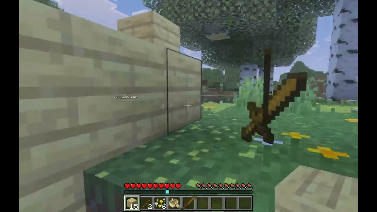 Minecraft: building shelter with my friend