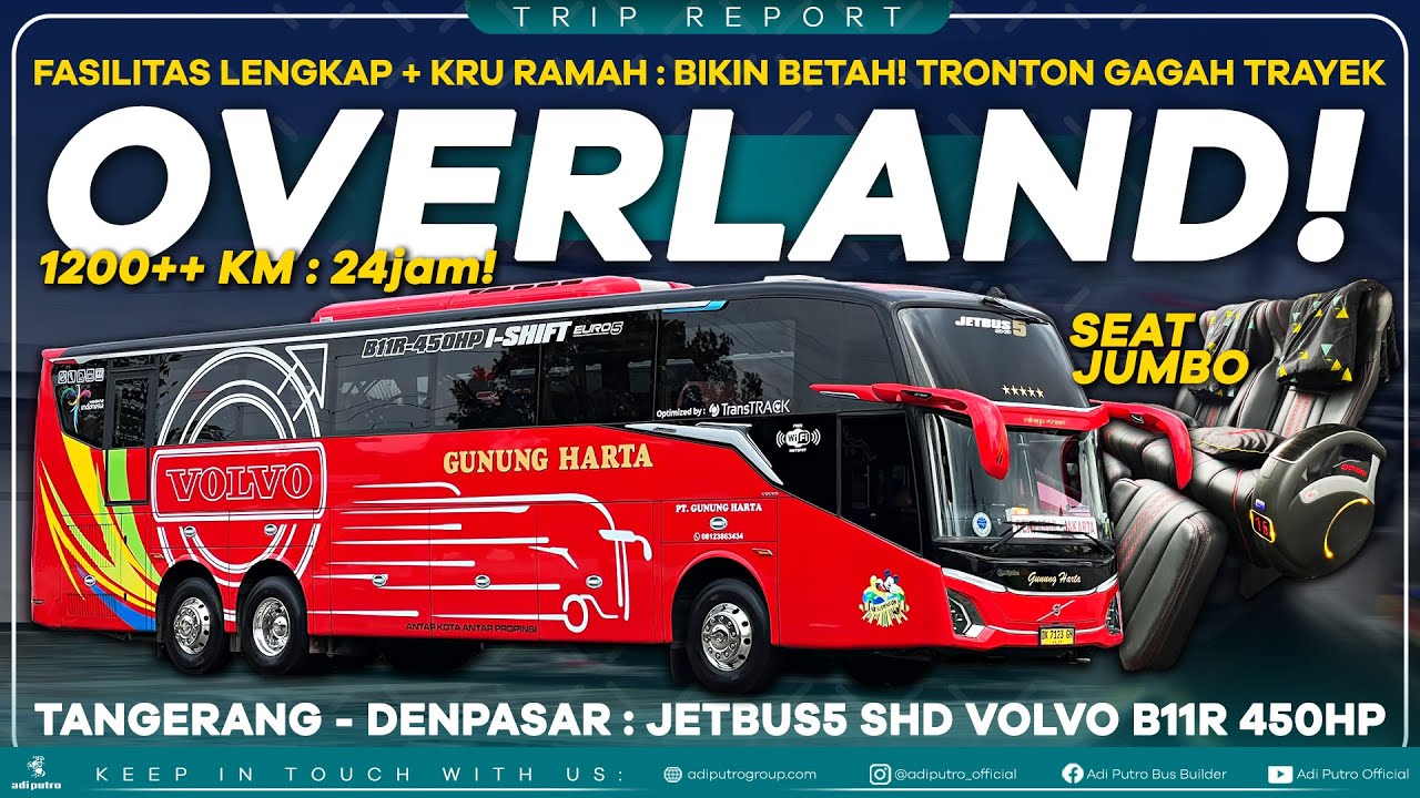 Rekomendasi Bus Tangerang - Jakarta - Denpasar Bali : PO Gunung Harta Jetbus5 SHD VOLVO B11R EURO 5