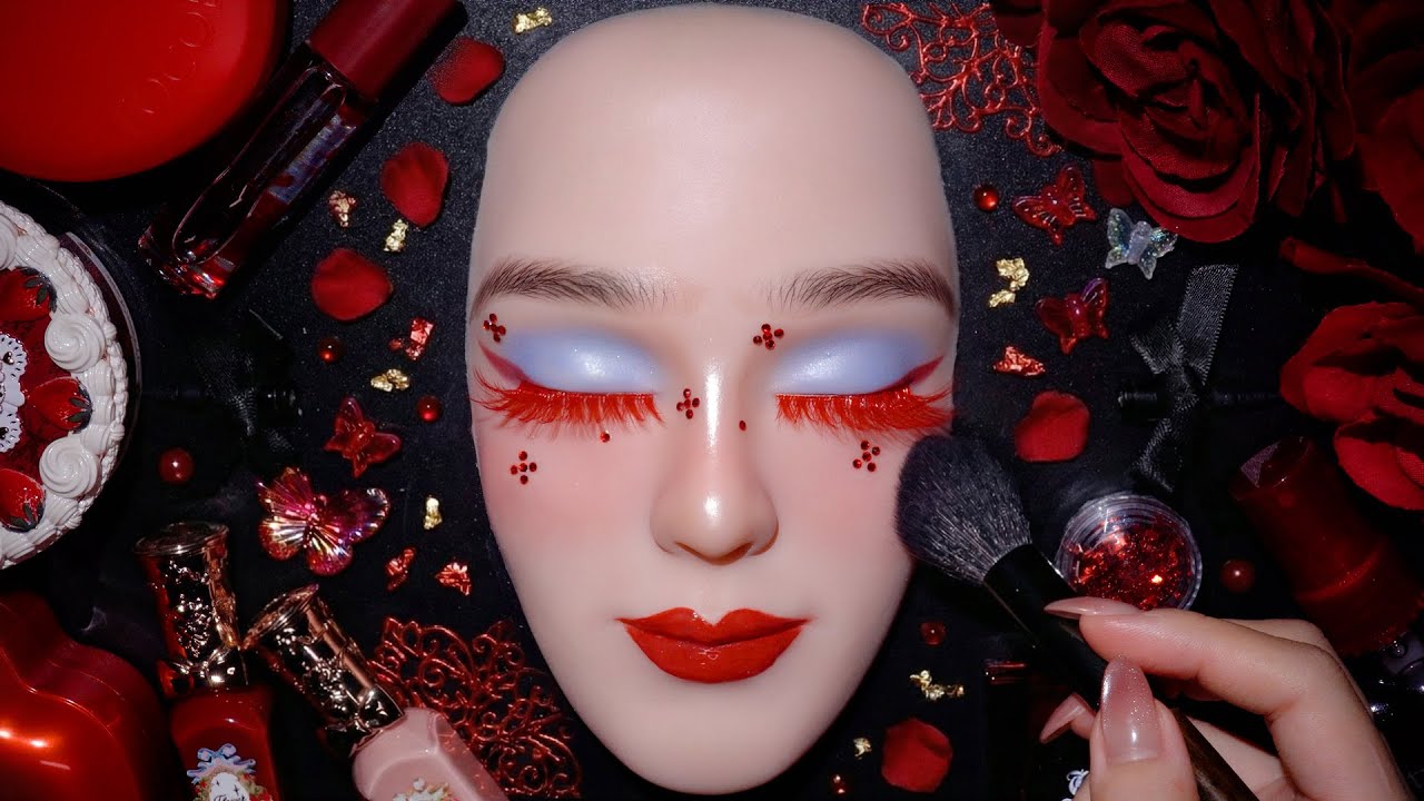 ASMR maquiagem satisfat&oacute;ria no talking 🌹 Ruby Butterfly Kiss  Relaxante para dormir! #39