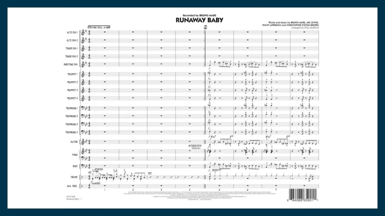 Runaway Baby by Bruno Mars | Arr. Paul Murtha