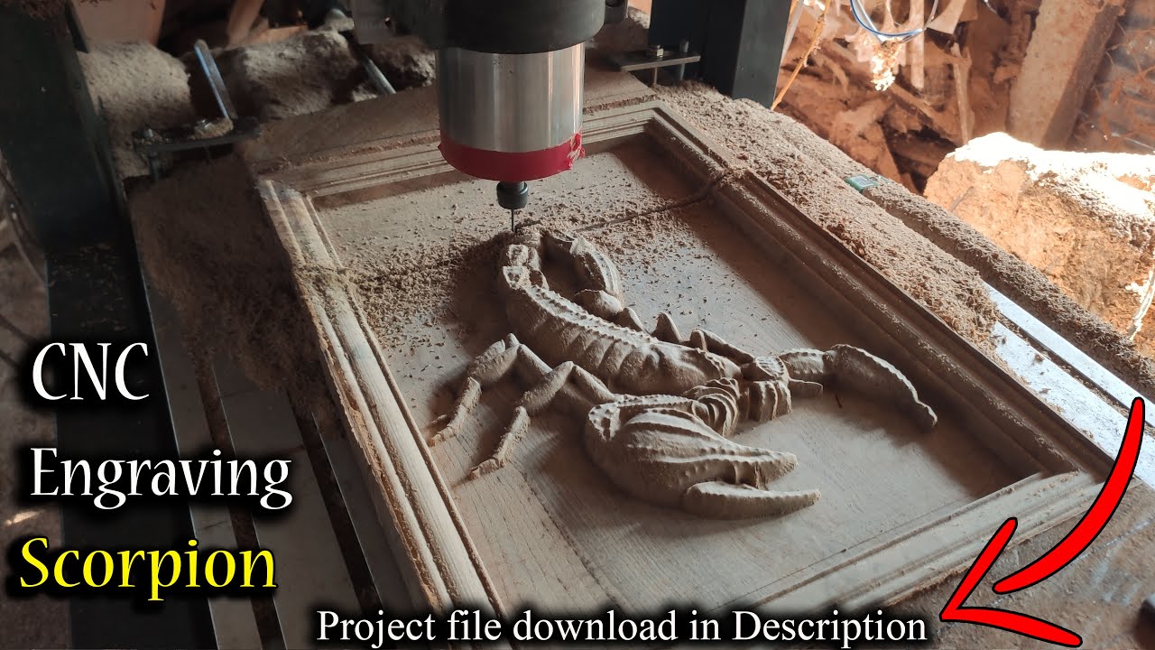 Engraving Scorpion//CNC Woodworking project