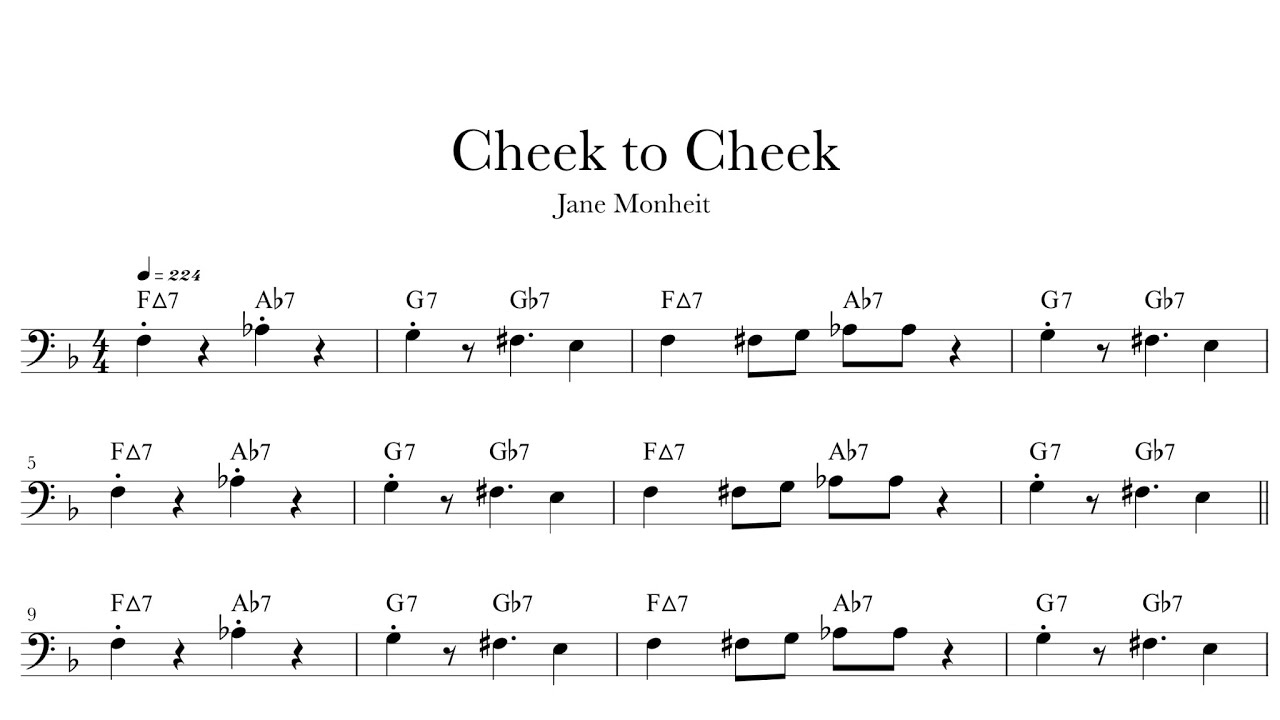 Cheek to Cheek - Jane Monheit | bass transcription