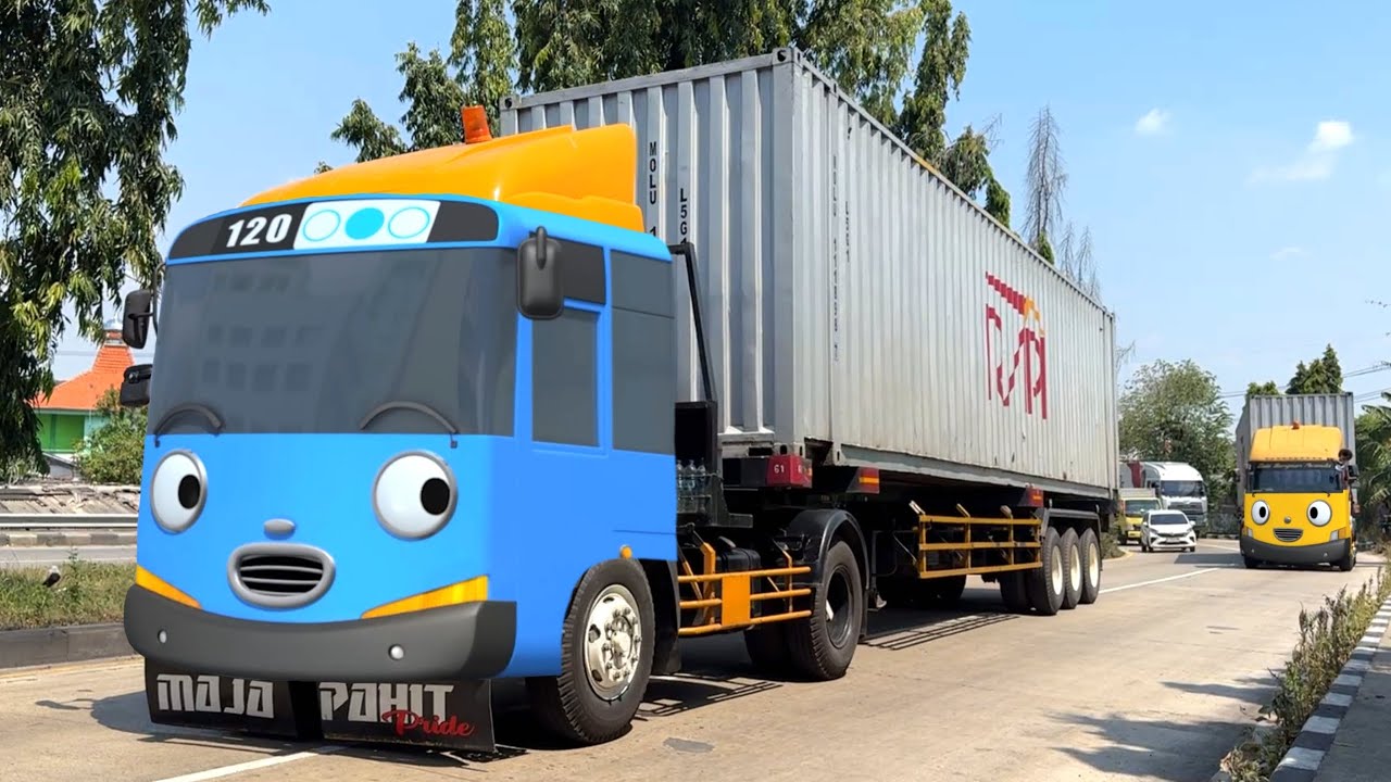 Wow Ada Truk Kontainer Besar, Truk Pertamina, Bus Telolet Basuri Mirip Tayo Dan Sahabat Sahabatnya