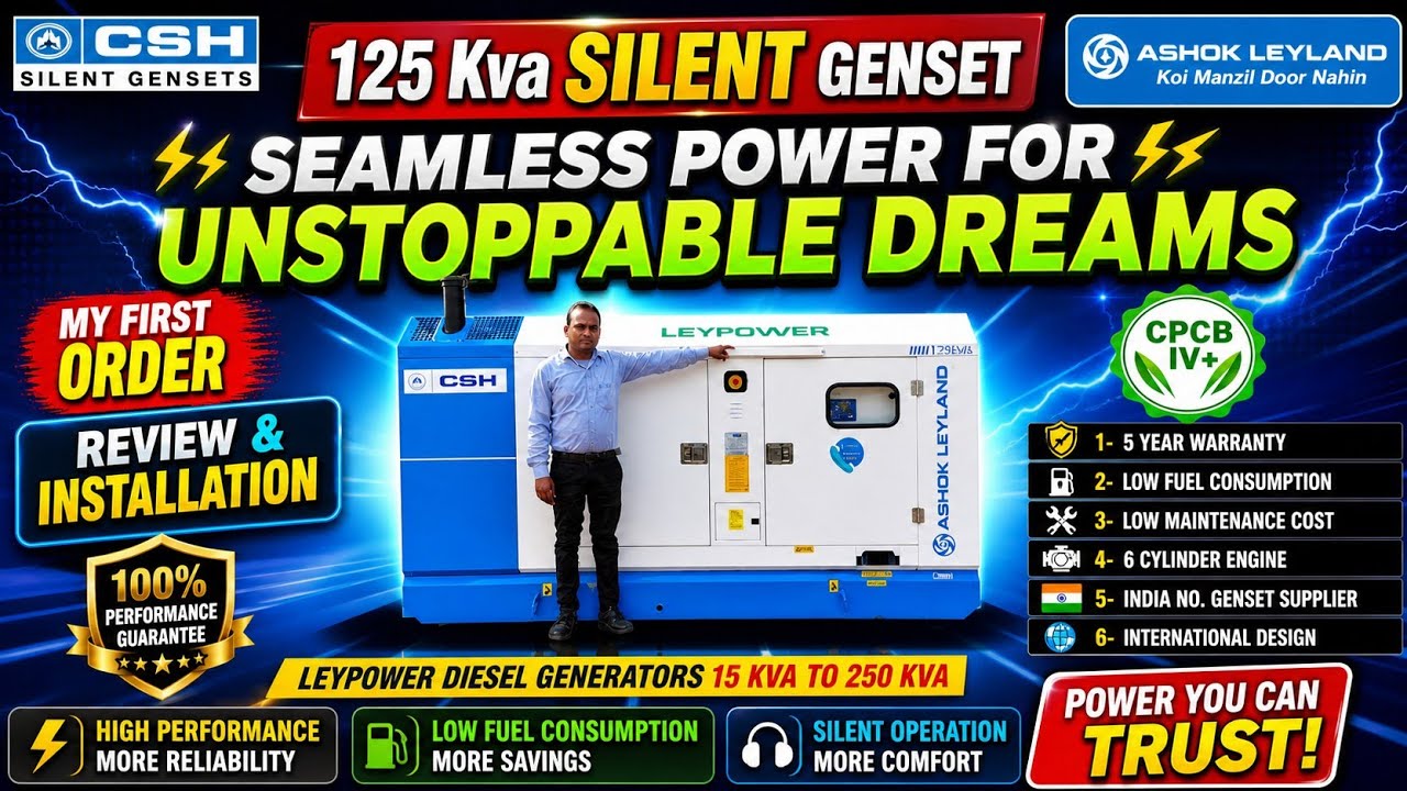 Ashok Leyland ! 125 Kva DG Set Specification ! Ashok Leyland Generator CPCB4+ ! Review& Installation