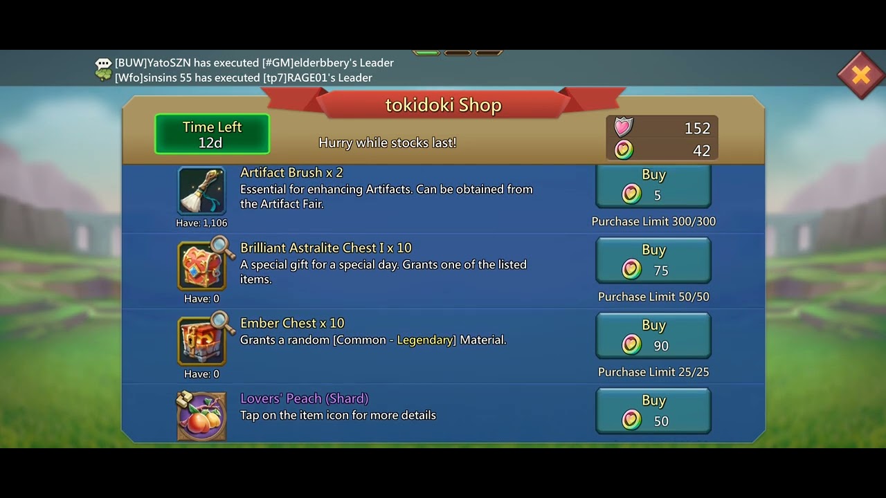 What am I buying in new Lords Mobile X Tokidoki shop