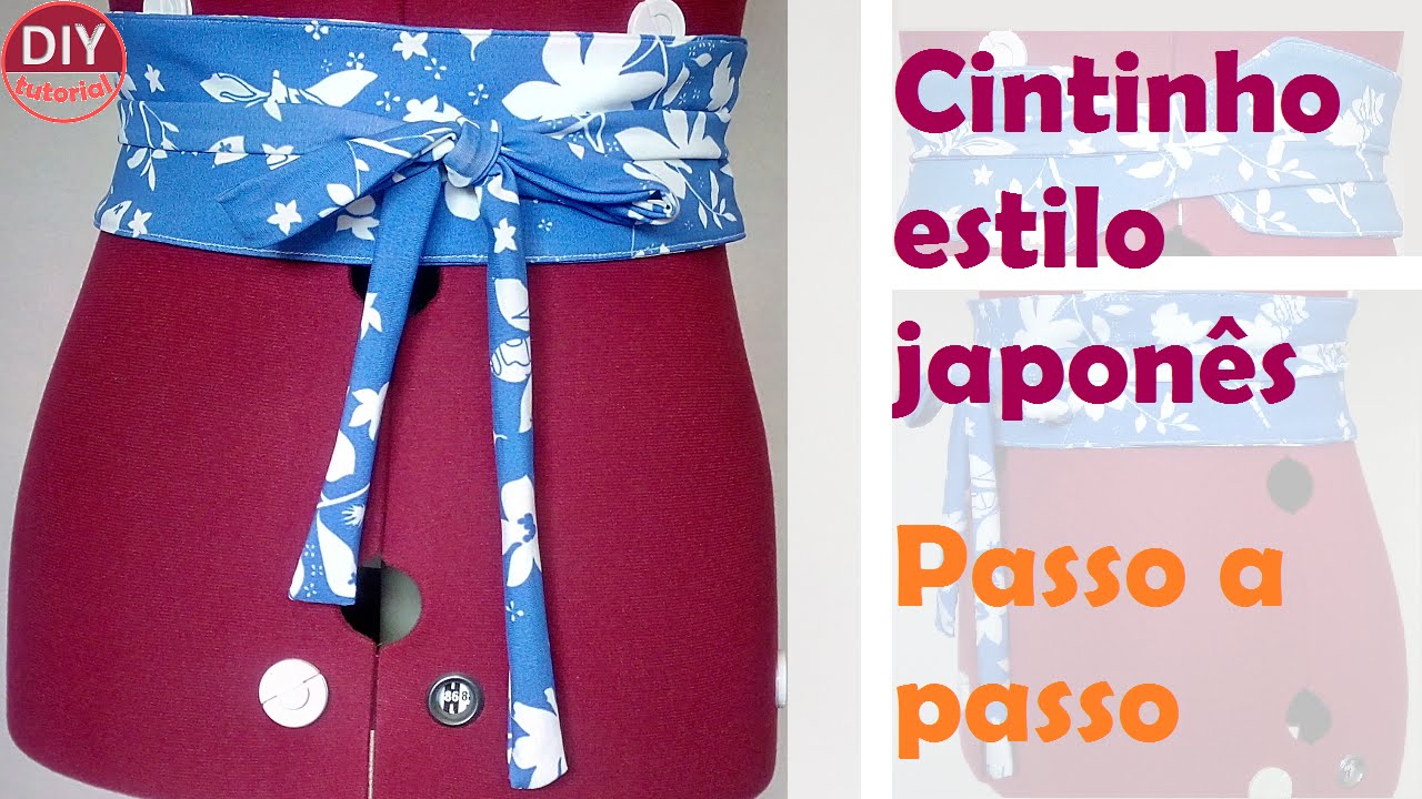 Cinto-faixa em tecido estilo oriental (OBI Belt) - passo a passo (DIY Tutorial)