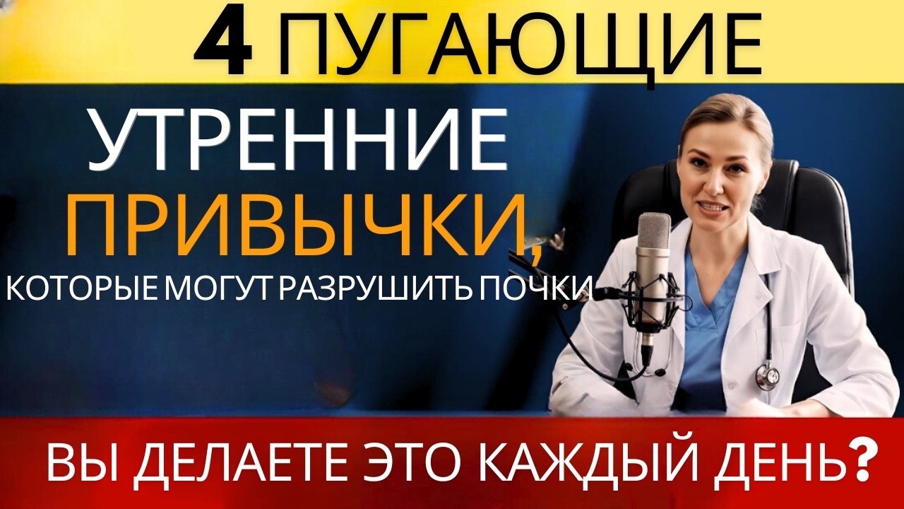 Видео для 60+. 4 утренние привычки, разрушающие почки. Одно утреннее действие сокращает жизнь.🚨