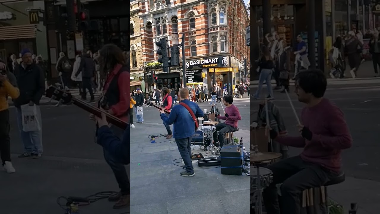Лондон. Живая музыка у метро. London.  Live music near the underground.