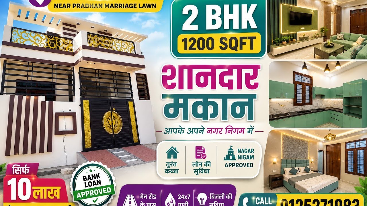 1200 Sqft 2BHK Ready House in IIM Road Lucknow | East Facing Property #shortvideo #home #tranding 