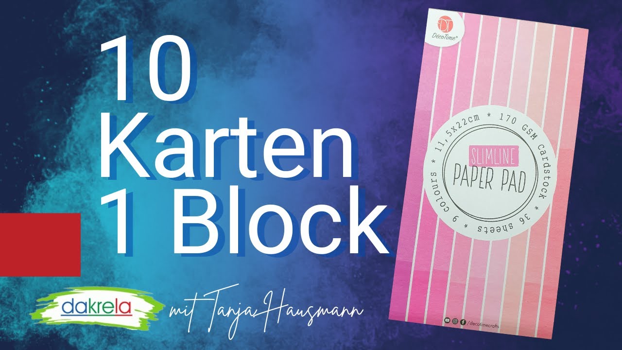 10 Karten 1 Block von Action | SLIMLINE Paper Pad | Weihnachtskarten basteln 2022