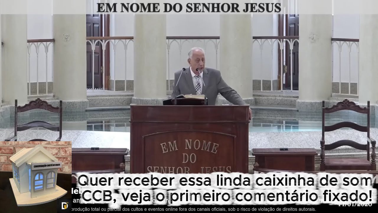 A obra é de Deus, não do homem | CULTO ONLINE CCB HOJE