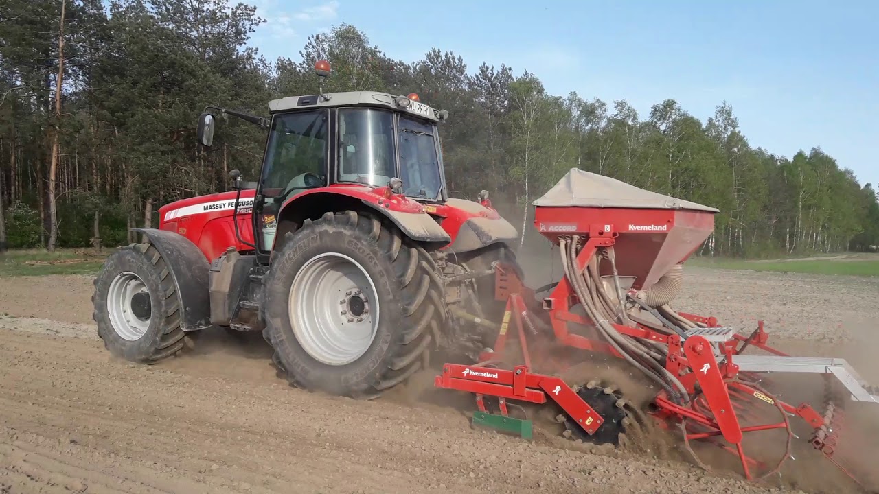 Wiosenny siew Massey Ferguson 7480 & kverneland accord