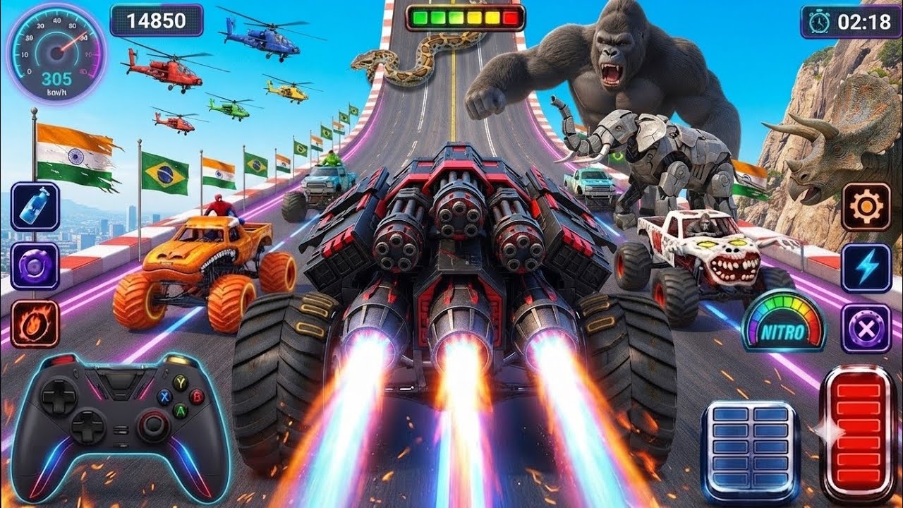🔥 Monster Truck Mega Ramp Racing 2026 🚚🏁 Impossible Stunts, Extreme Crashes & Epic Gameplay #part121