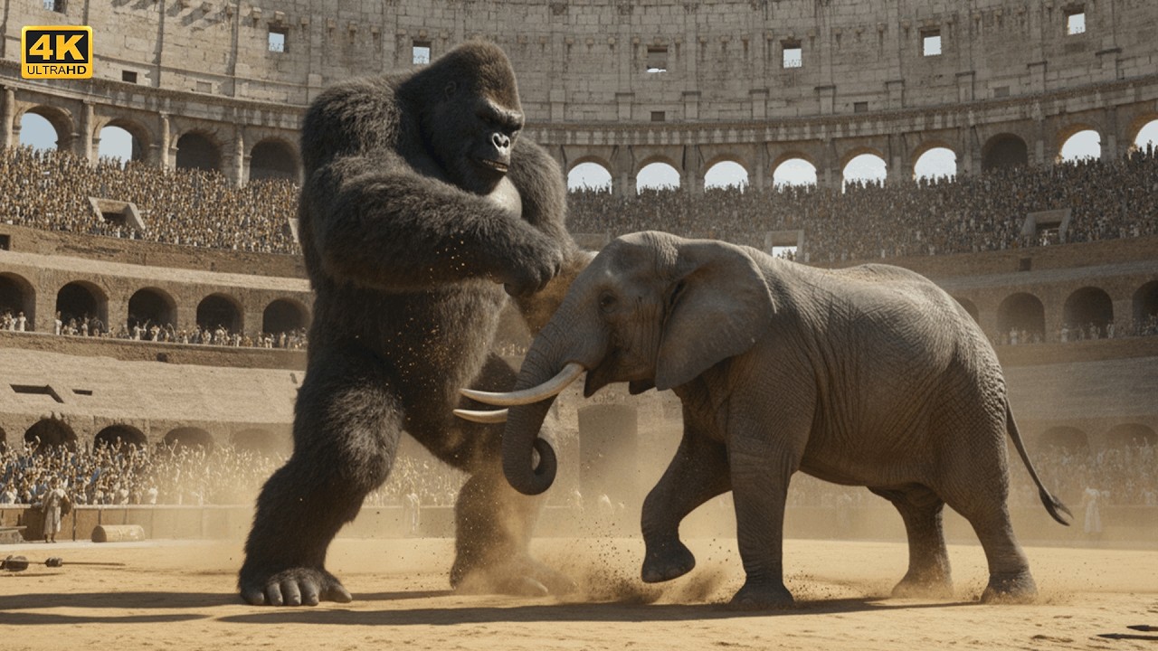 Assassin Kong vs Giant Elephant – The Most Extreme Colosseum Fight Ever! ⚔️🔥