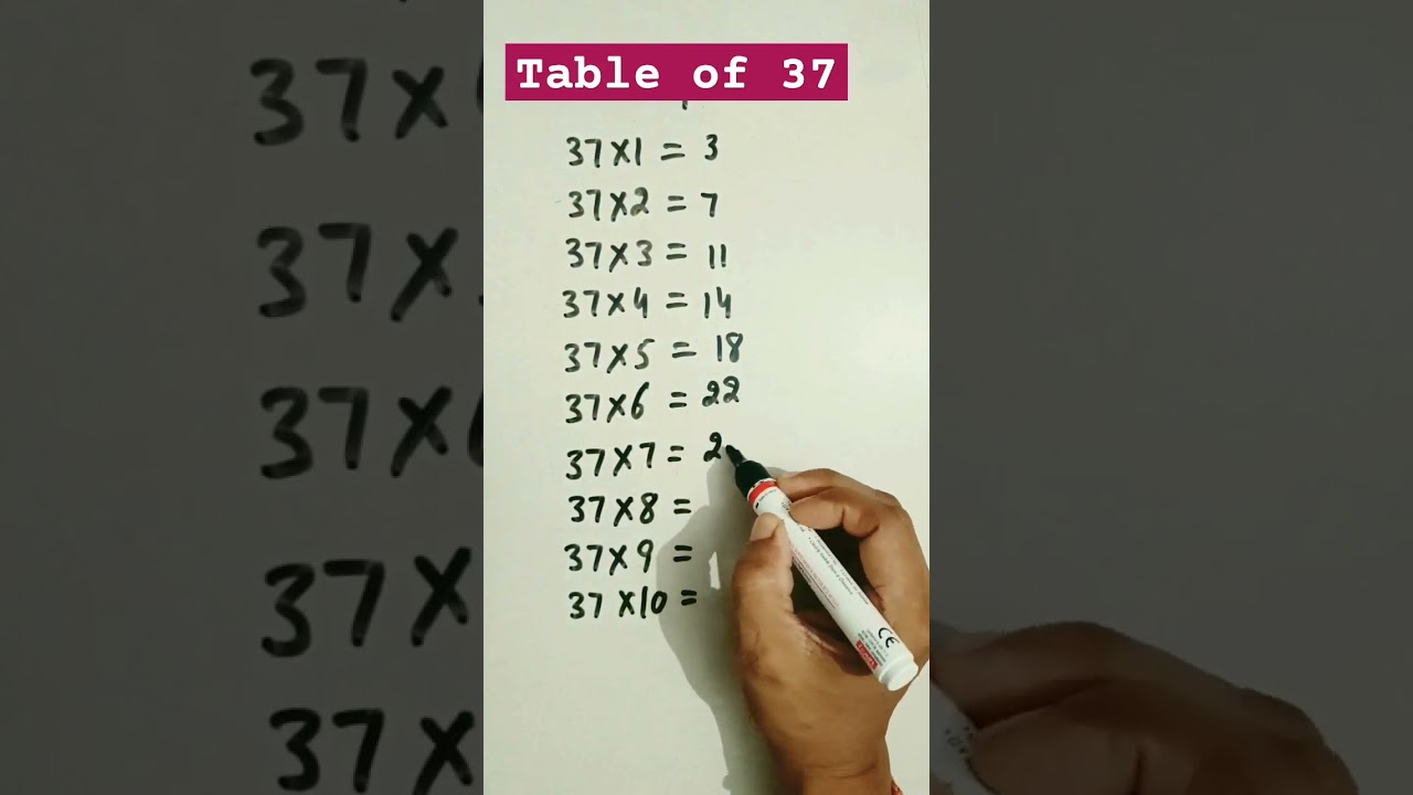 🔥37 Table Trick 🔥|Table of 37 #table #tricks #shorts