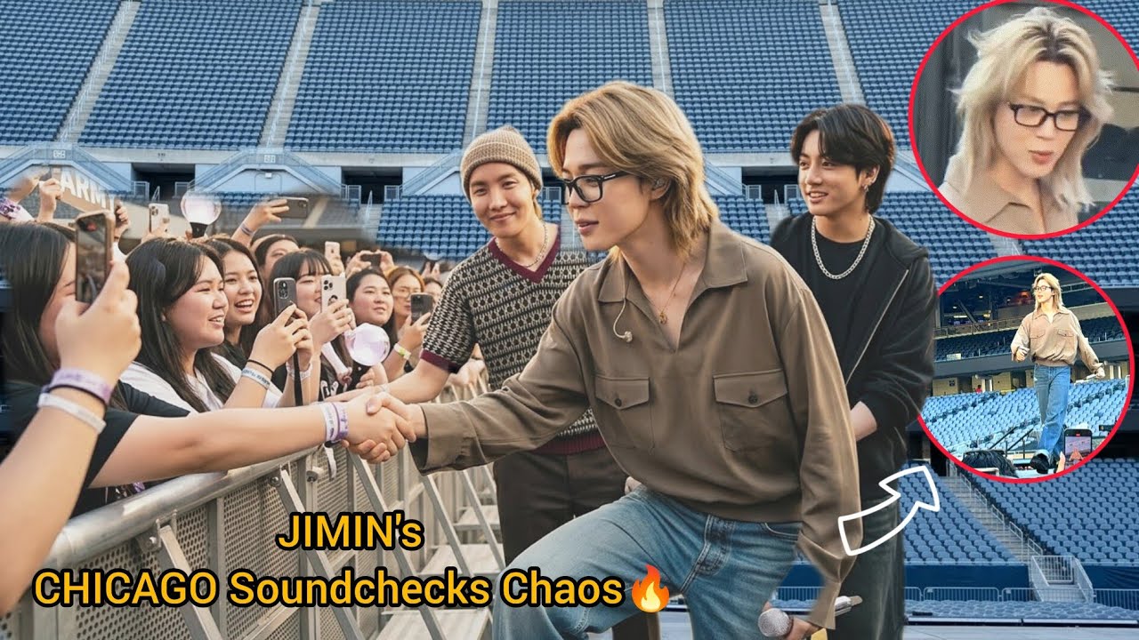 🔴Jimin's Chicago Soundcheck DAY-1  Just Broke the Internet (Blond Hair + Glasses 😍)