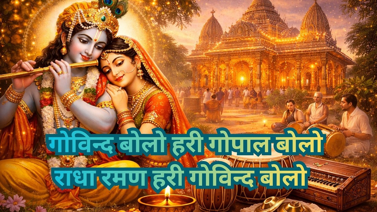 राधा रमण हरी गोविन्द बोलो | गोविन्द बोलो हरी गोपाल बोलो | Vrindavan Temple Radha Krishna Bhajan |