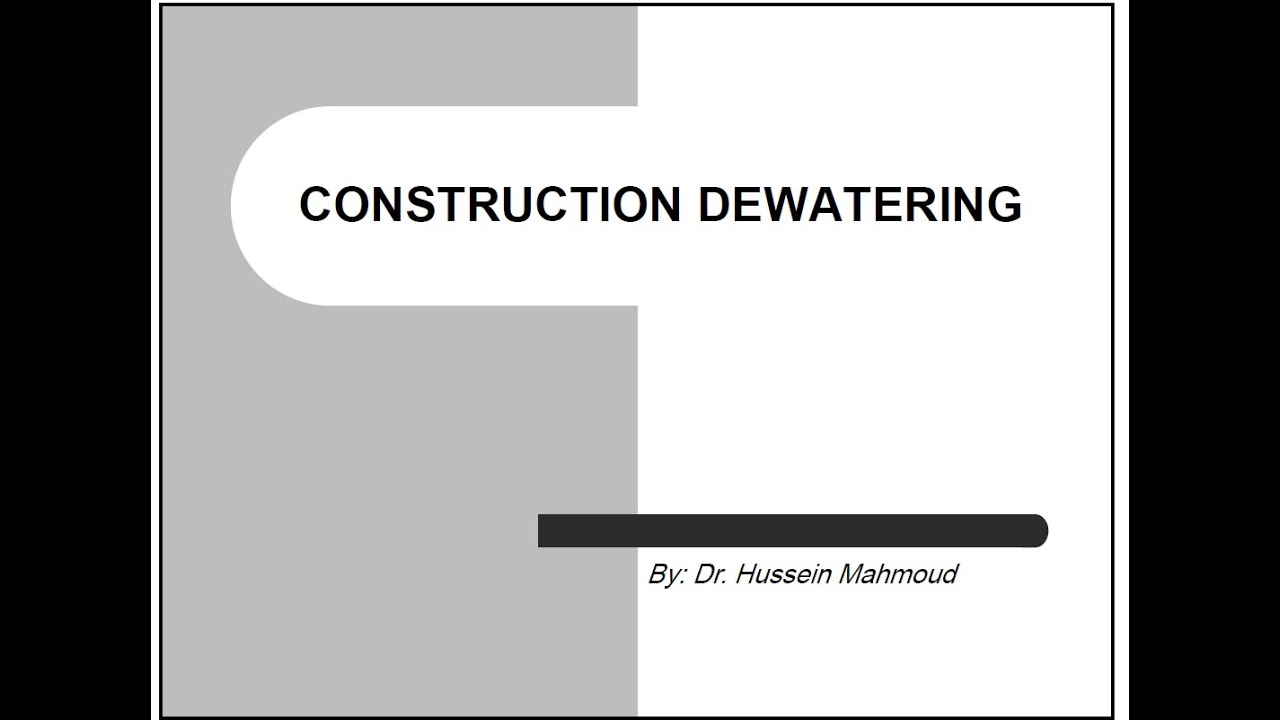 Dewatering deep wells+well points+pumping testشرح