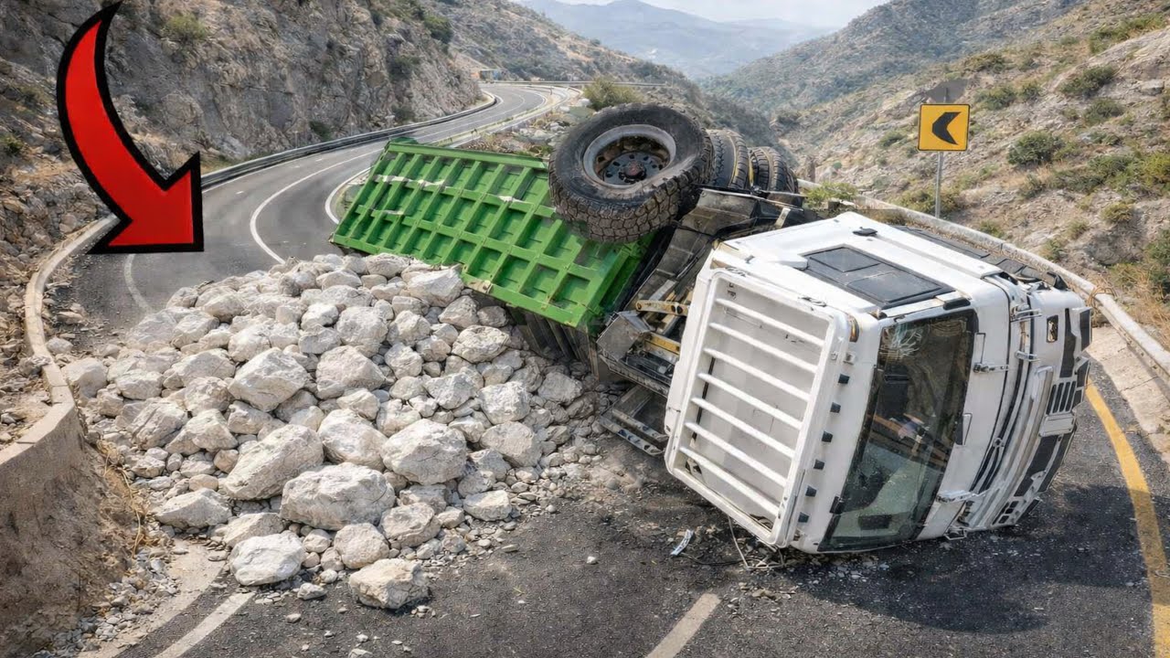 From Total Damage to Running Again! 🚛💥 Mountain Stone Truck Accident & Expert Pakistani Road Repair