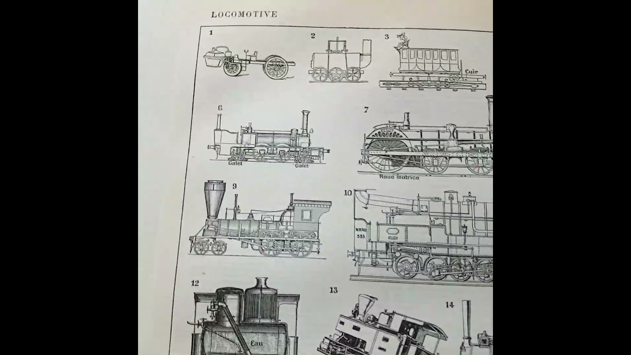 1897 train engines poster antique french