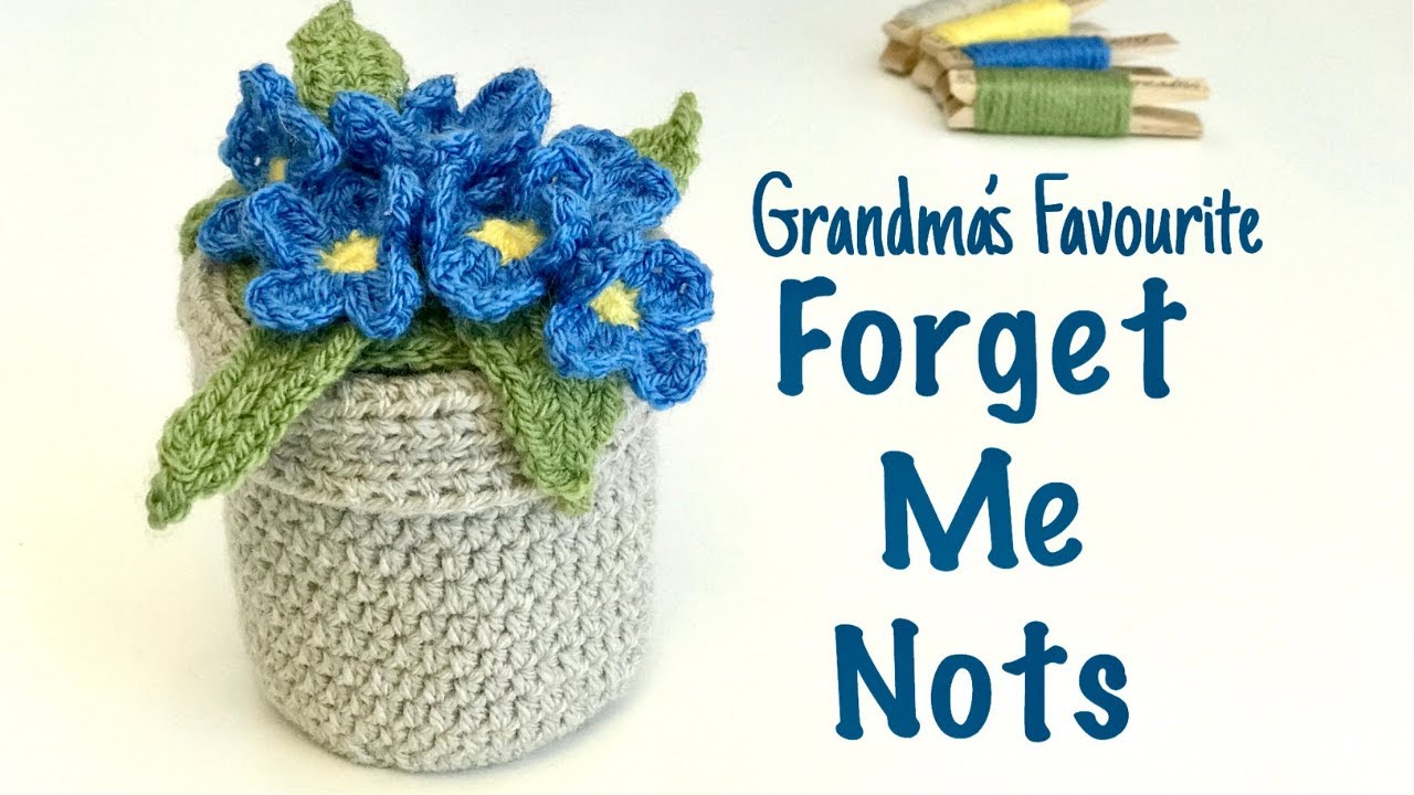 HOW TO CROCHET A FORGET ME NOT FLOWER // crocheting my grandma's favourite Forget Me Nots