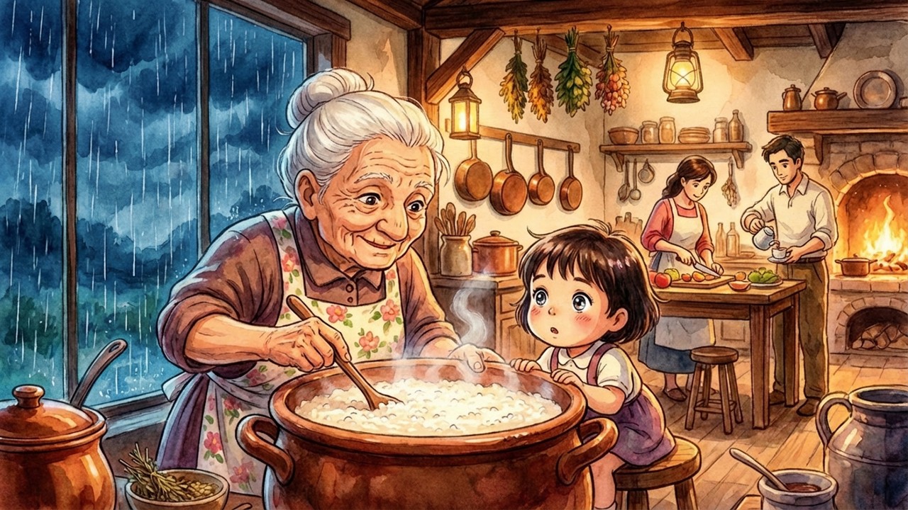 Snowy Evening in a Stone Cottage 🏡 Making Beef Stew & Fresh Bread | Ghibli-Style ASMR