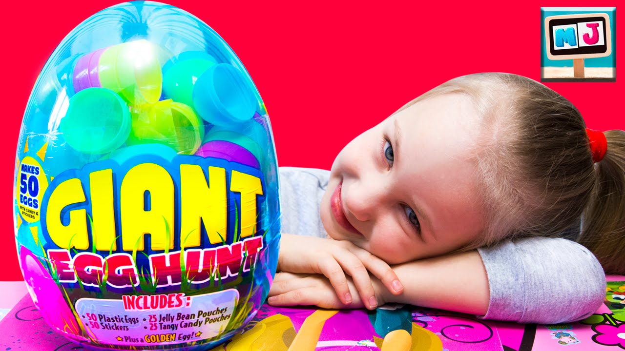 GIANT EGG HUNT with HUGE Surprise Eggs! 50 Surprise eggs - Golden Surprise egg Opening
