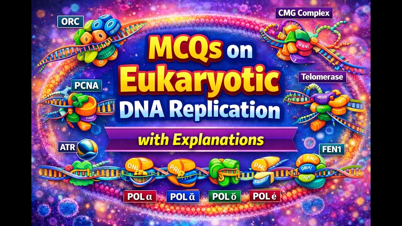 MCQs on Eukaryotic DNA Replication | Explanations | CSIR NET GATE IIT JAM MSc