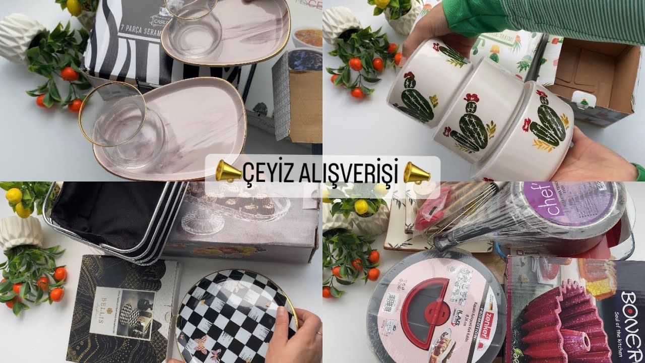 DEV ÇEYİZ ALIŞVERİŞİ 7🌞 tüm ürünlerimi inceliyoruz #neva #karaca #lav #paşabahçe