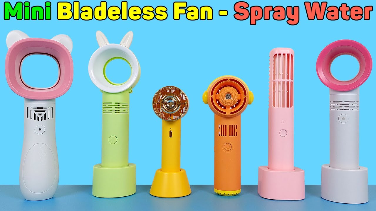 Mini Fan - Bladeless Fan, Spray Water, Leafless And Portable Rechargeable | Unboxing & Review