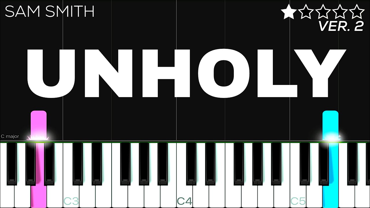 Sam Smith, Kim Petras - Unholy | EASY Piano Tutorial