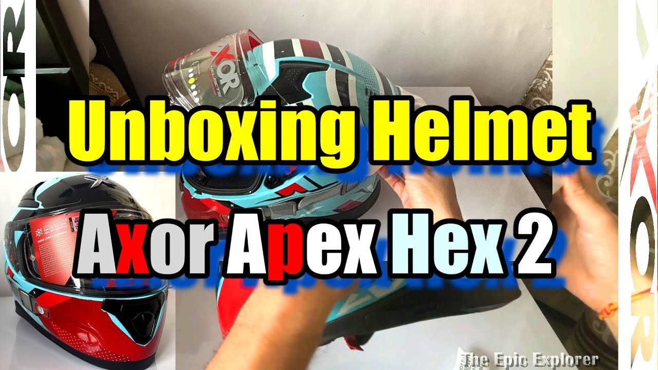 Unboxing New Helmet [HD] | Axor Apex Hex 2 Blue Red