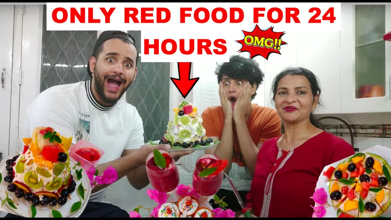 Cooking only RED FOOD for 24 HOURS !!