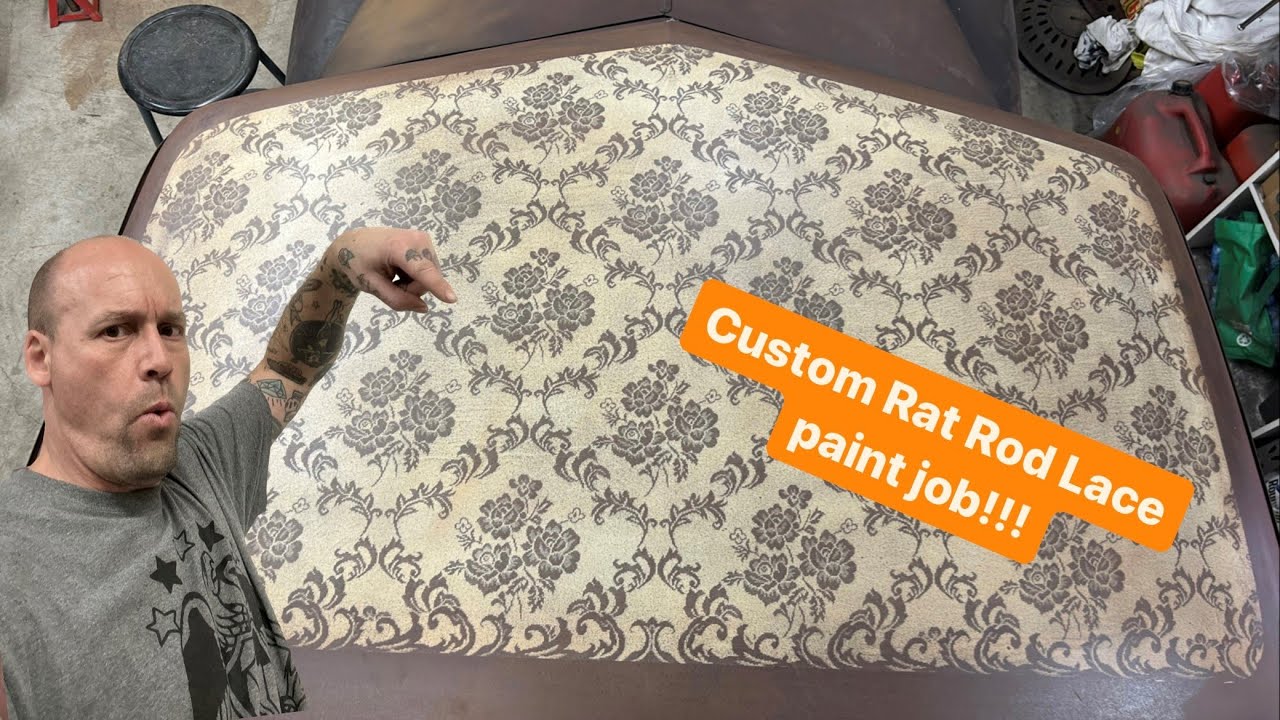 Custom Lace Paint Job on Rat Rod roof