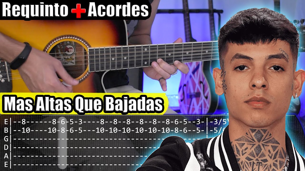 Mas Altas Que Bajadas - Natanael Cano - Requinto + Acordes | TABS | Tutorial Guitarra