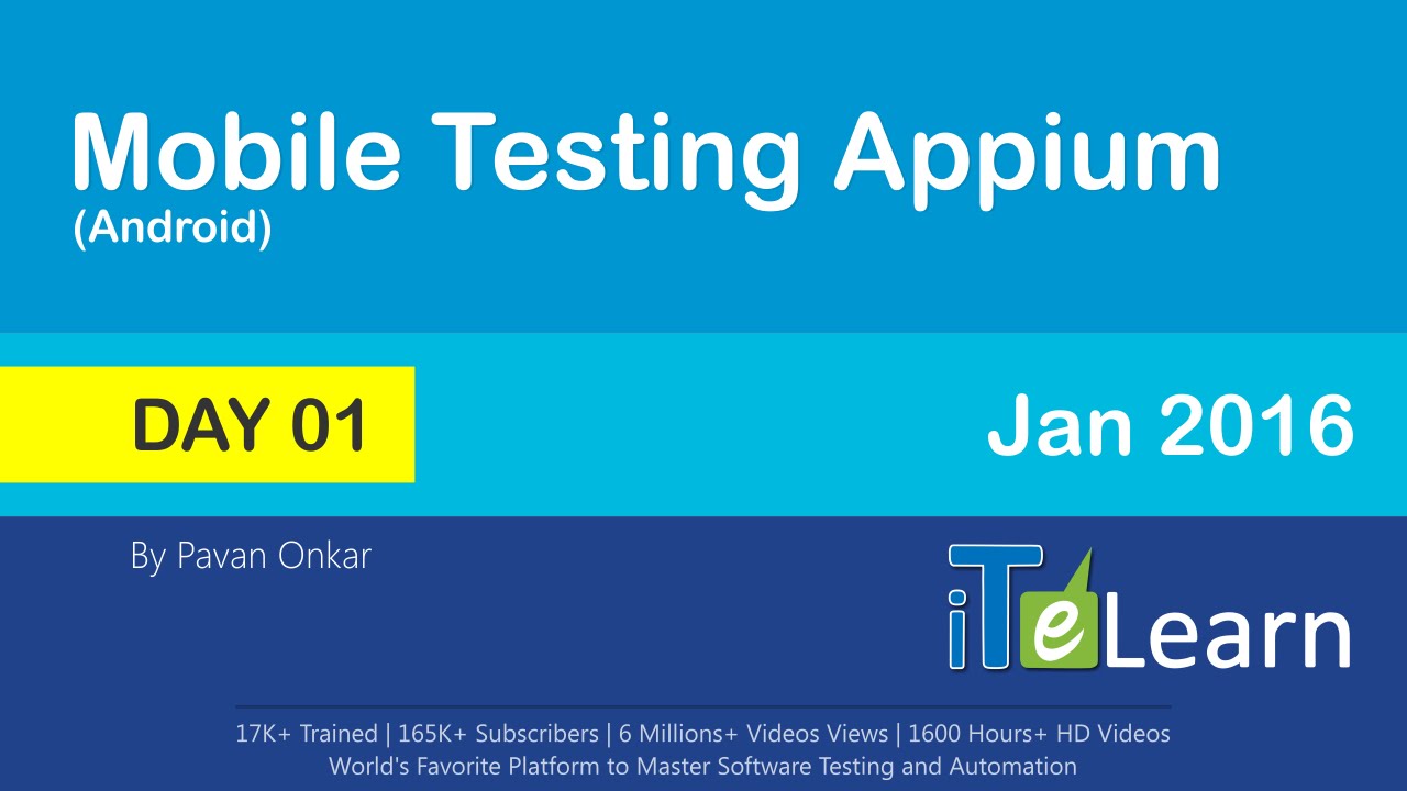 Mobile Testing Training Appium demo day - 01 (Android)